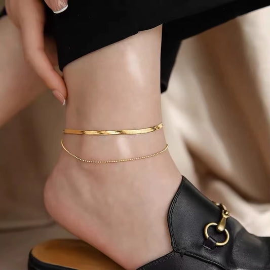 Layered Snake Chain Anklet