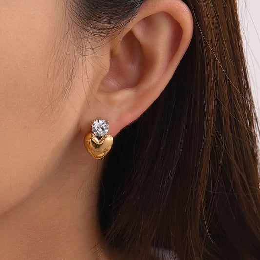 Crystal Heart Luxe Earrings
