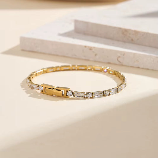 Baguette Crystal Tennis Bracelet