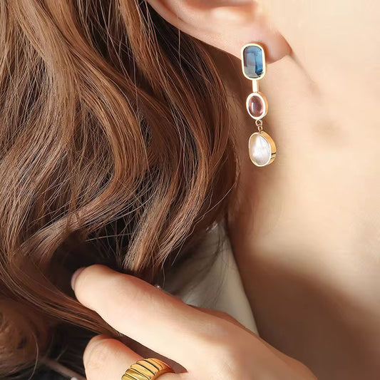 Luxury Waterproof Multi-Color Crystal Statement Earrings