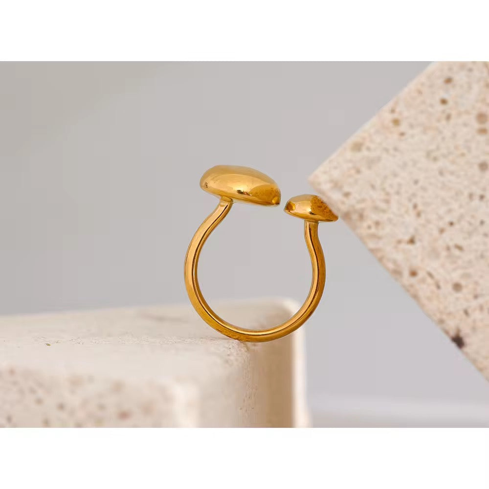 Double Sphere Open Ring