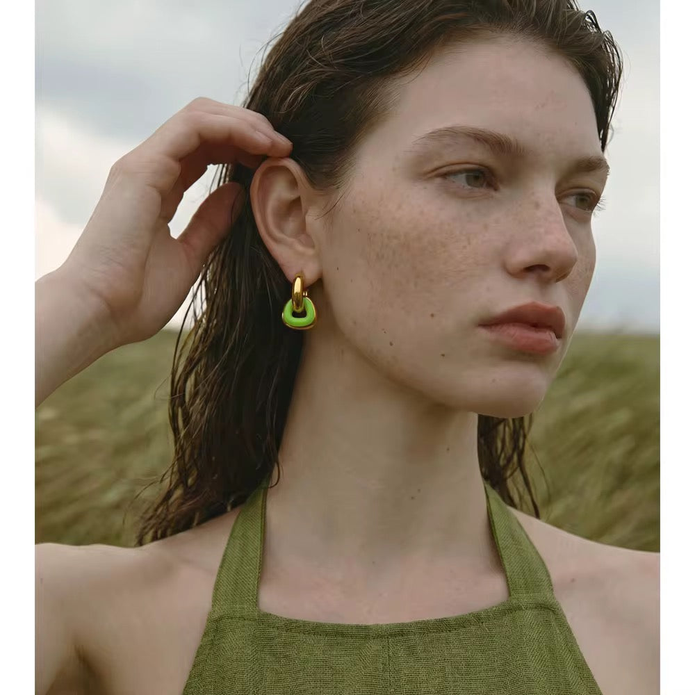 Viva Colourful Enamel Hoop Earrings