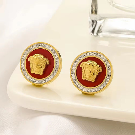 Medusa Coin Stud Earrings