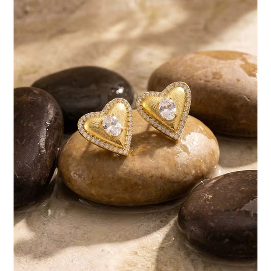 Radiant Heart Crystal Earrings