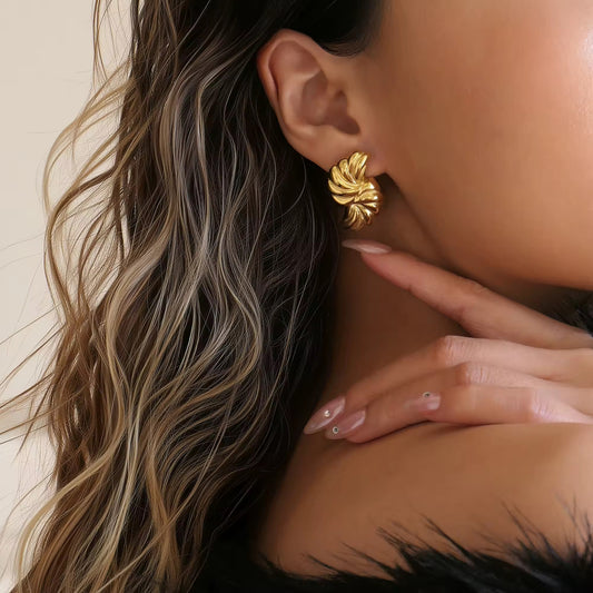 Golden Swirl Sculpt Earrings