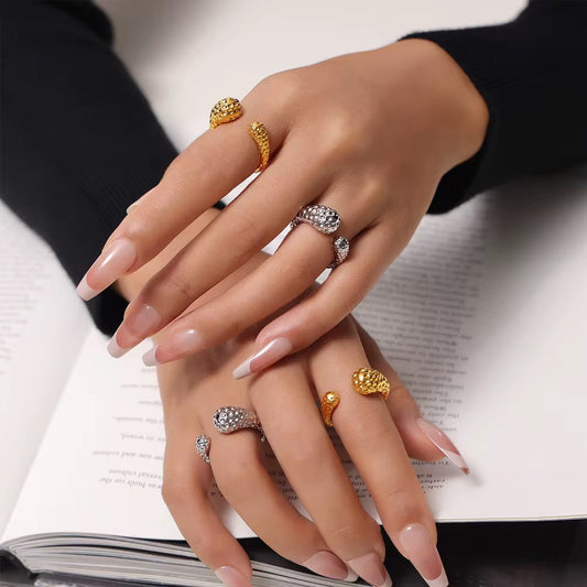 Textured Open Cuff Ring