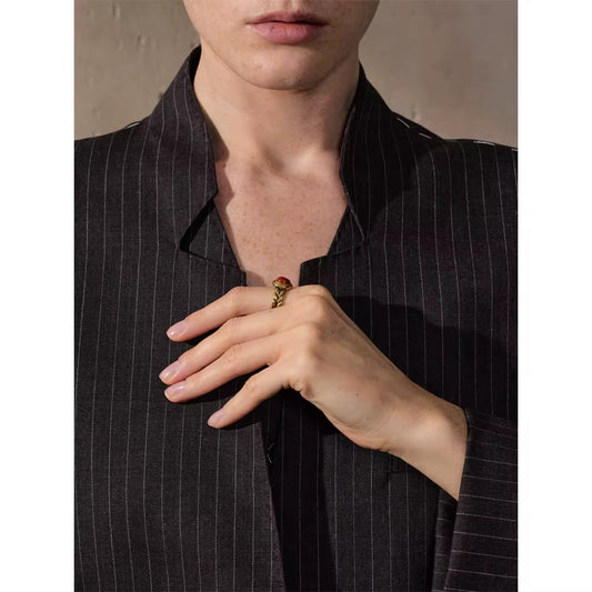 Vintage Red Stone Gold Ring