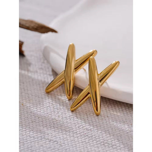 Minimal Cross Stud Earrings