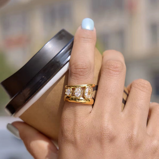 Trinity Glow Statement Ring