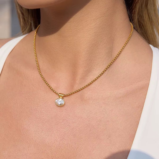 Luna Crystal Pendant Necklace