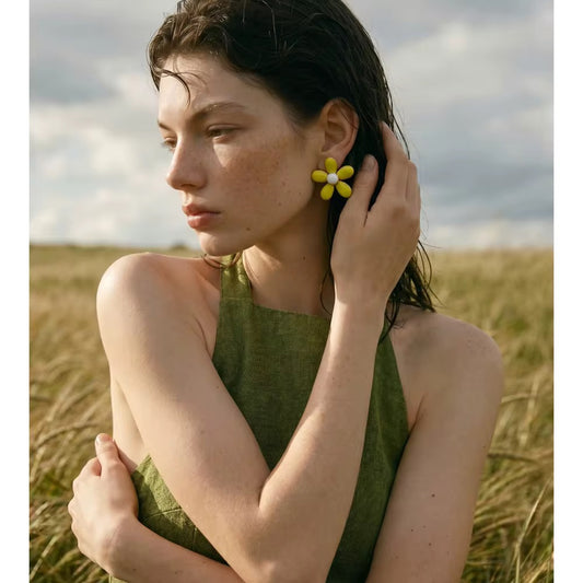 Lemon Bloom Stud Earrings