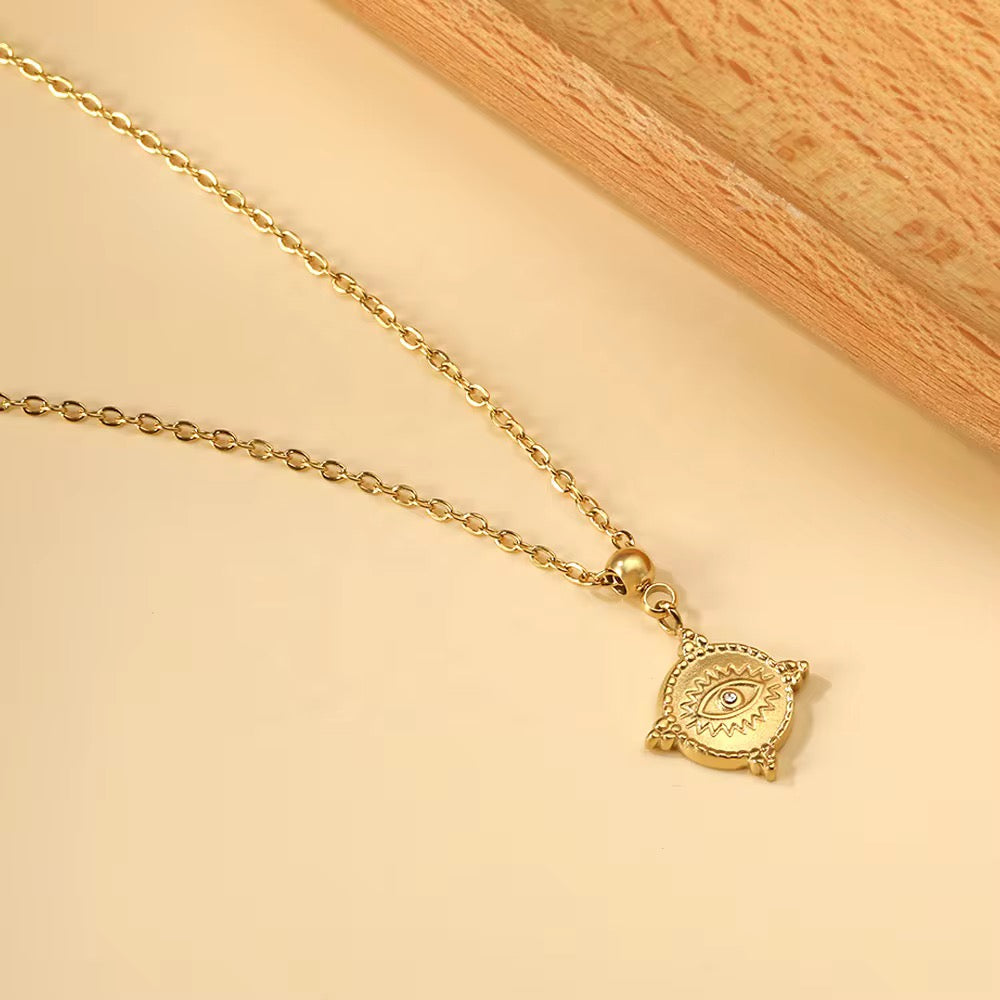 Evil Eye Sun Gold Necklace