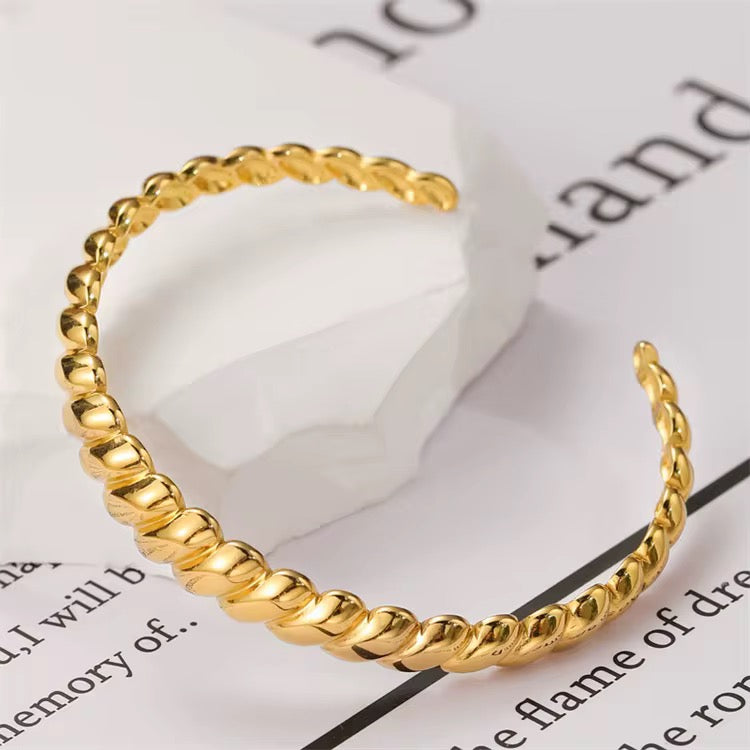 Gold Twisted Cuff Bracelet