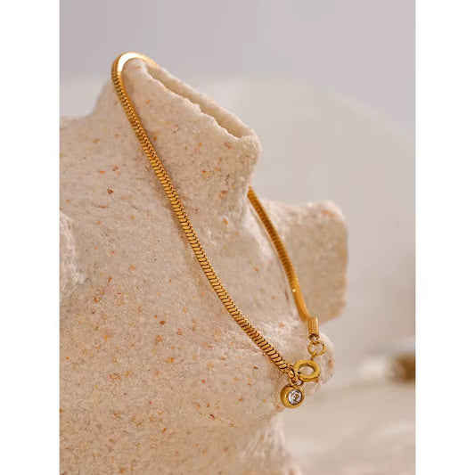 Minimalist Snake Chain Zircon Bracelet