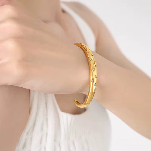 Starry Open Cuff Bangle