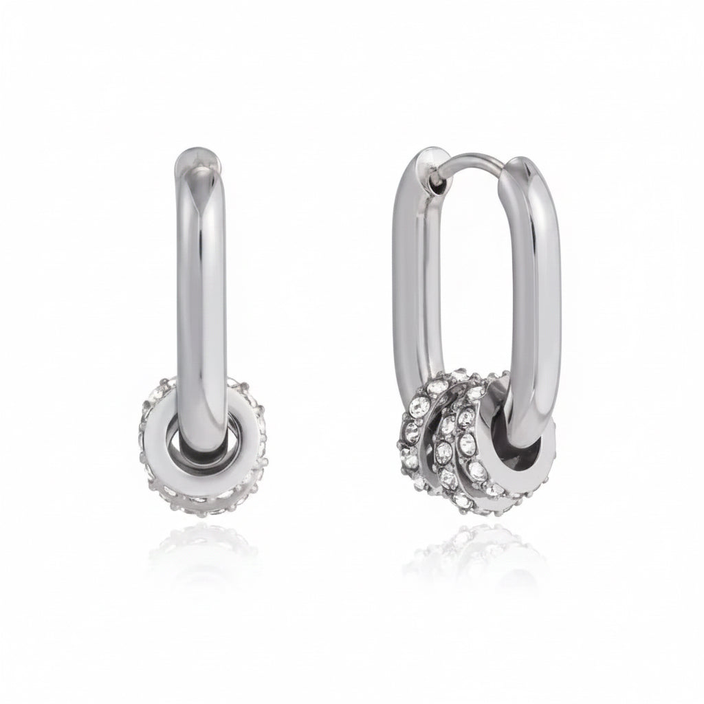 Monaco Crystal Hoop Earrings
