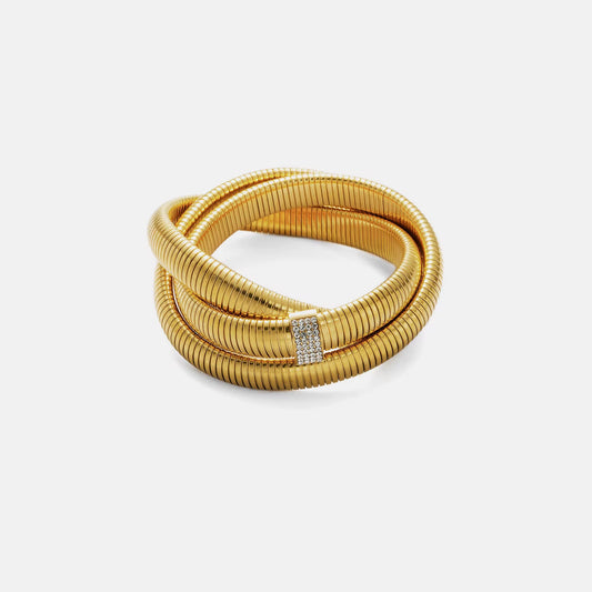 Gold Coil Wrap Statement Bracelet