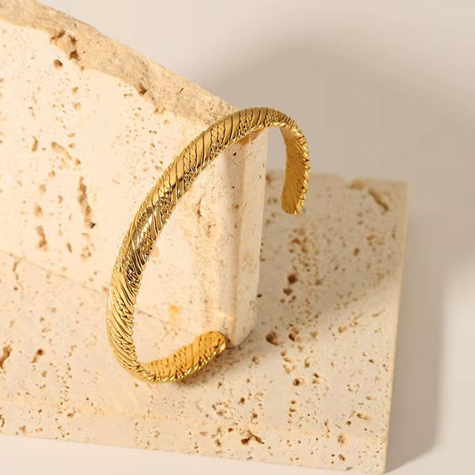 Textured Twist Cuff Bangle