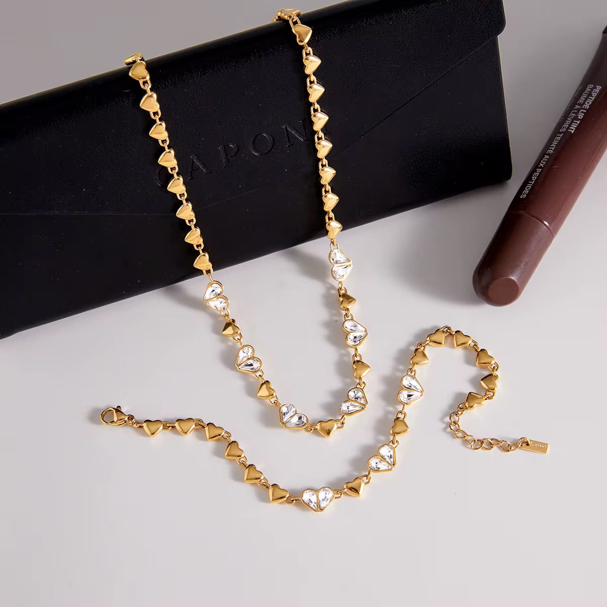 Crystal Heart Jewelry Set