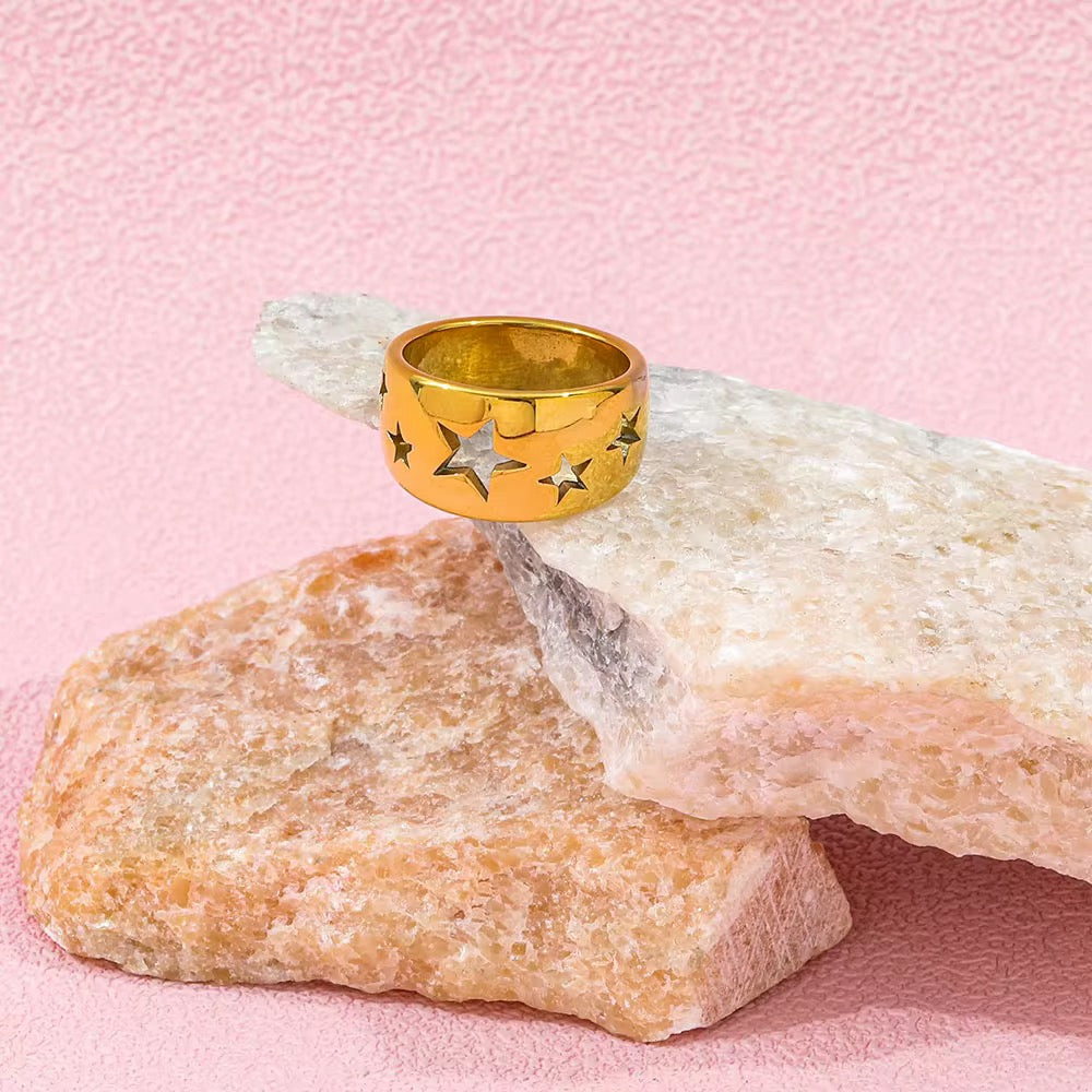 Golden Star Band Ring