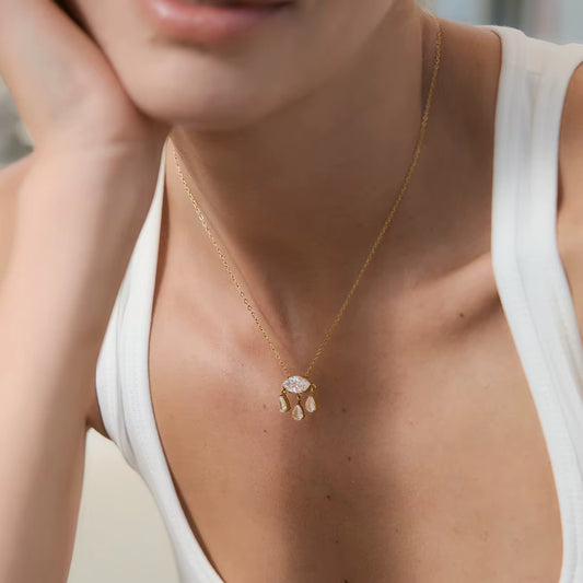 Celeste Drop Crystal Necklace