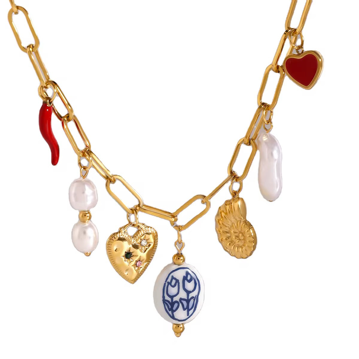 Colorful Charm Chain Necklace