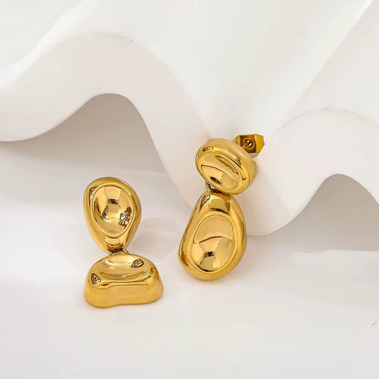 Luxury Waterproof Abstract Gold Statement Earrings
