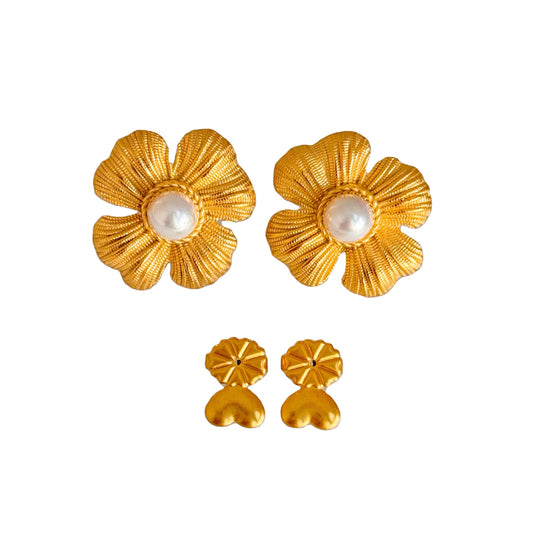 Pearl Bloom Statement Earrings