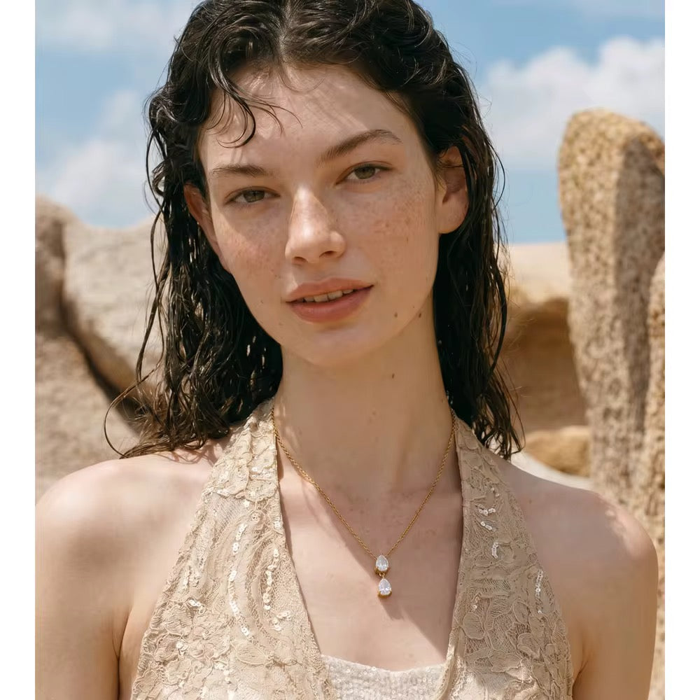 Luna Drop Crystal Necklace