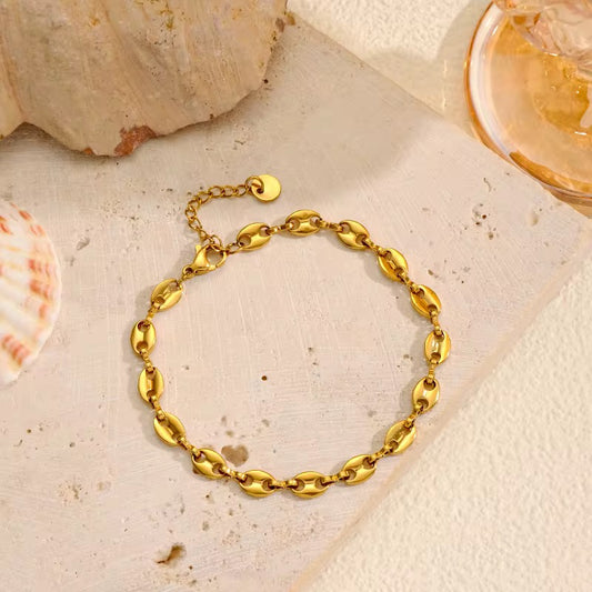 Oval Bean Link Bracelet
