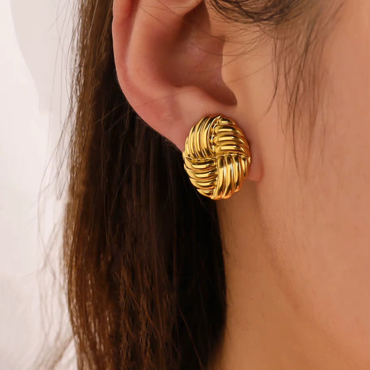 Woven Knot Dome Earrings