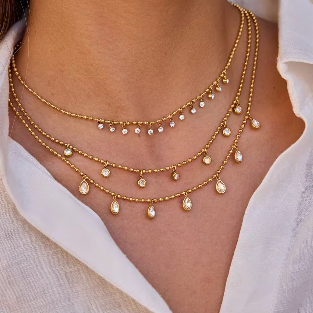 Celestial Crystal Drop Necklace