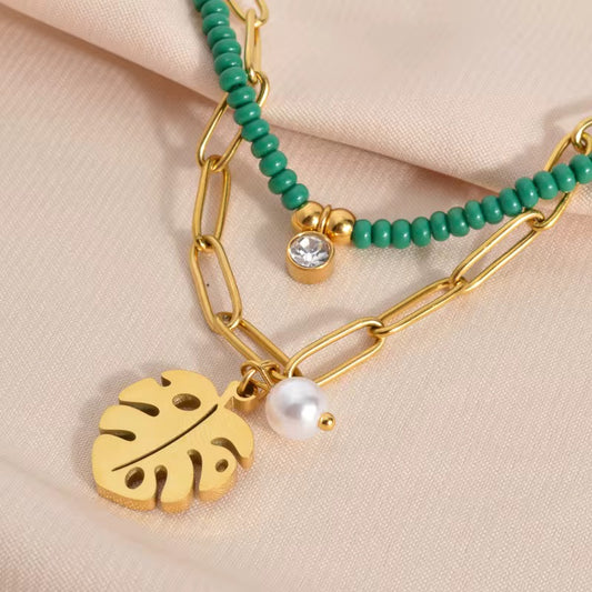 Ocean Green Layered Necklace