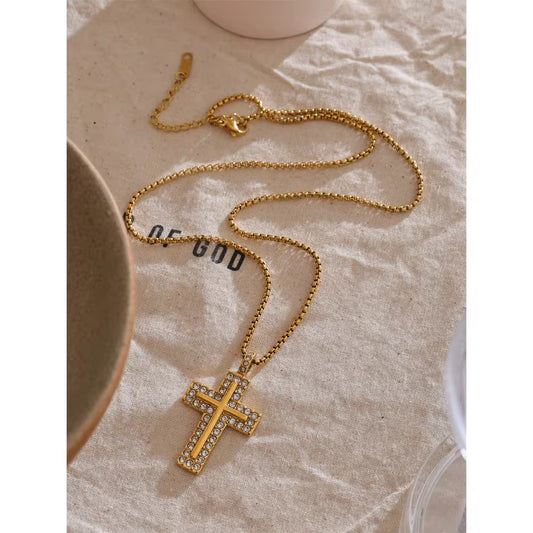 Radiant Cross Zircon Necklace