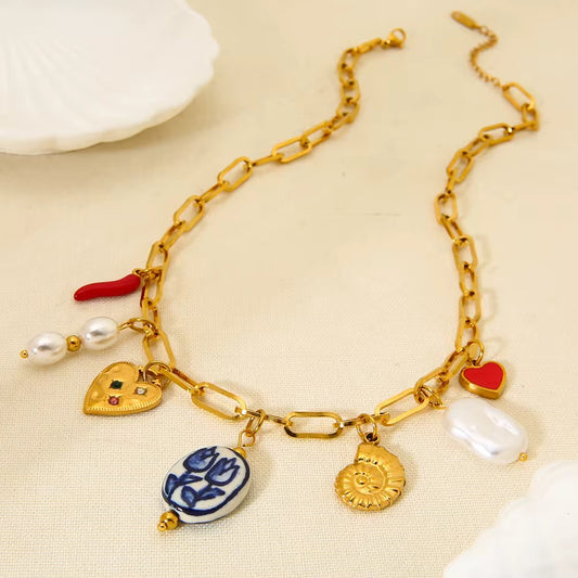 Colorful Charm Chain Necklace