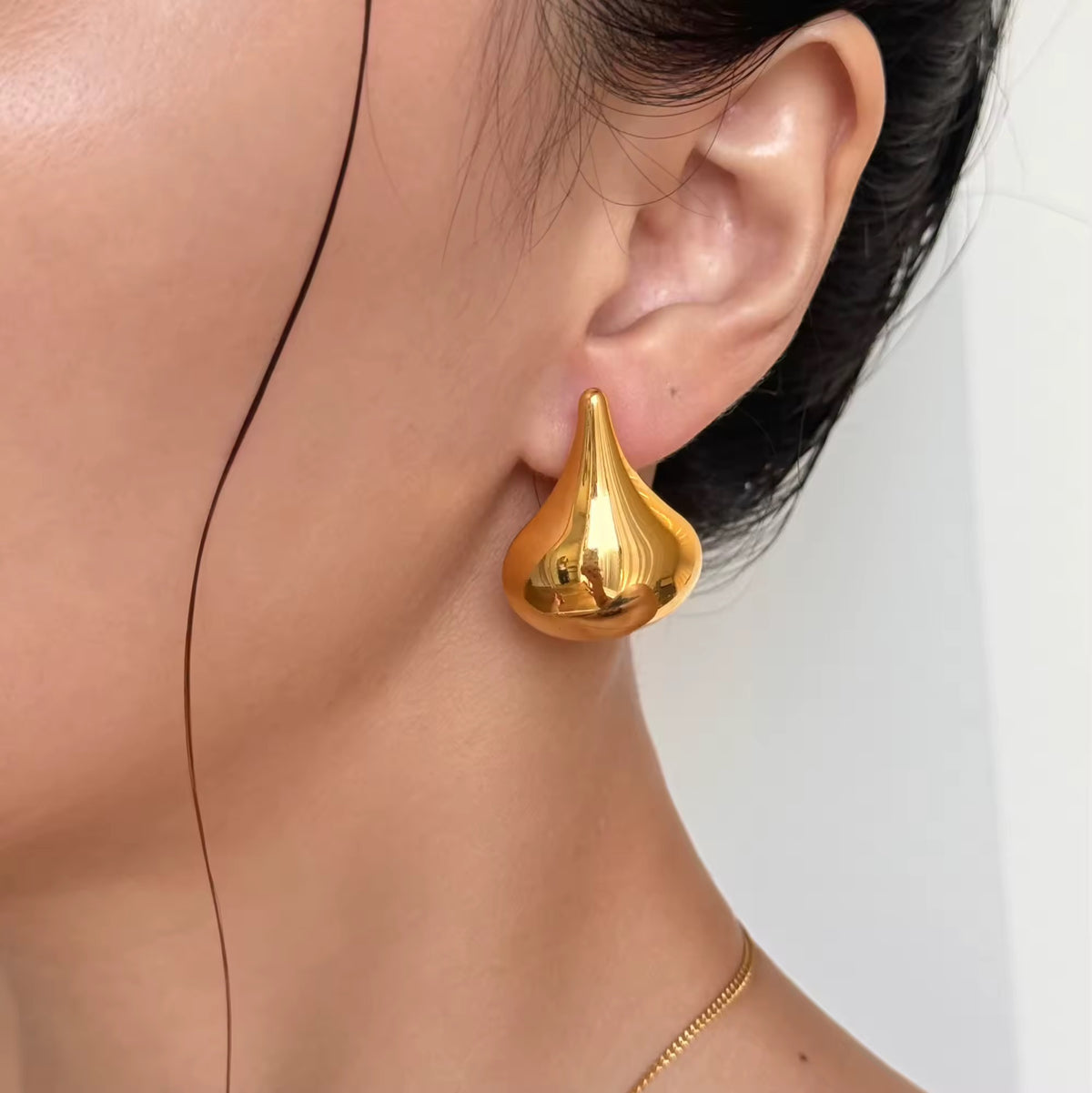 Gold Sculptural Drop Earrings