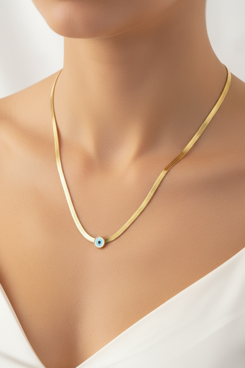 Evil Eye Gold Chain Necklace