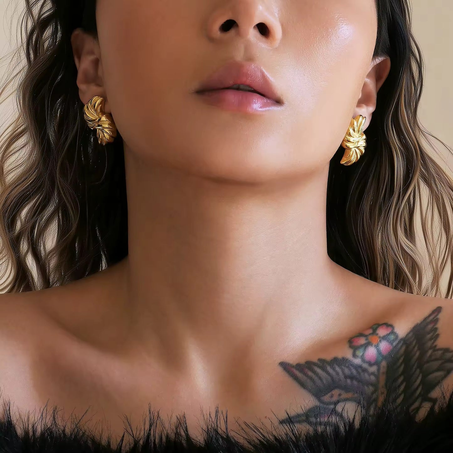 Golden Swirl Sculpt Earrings