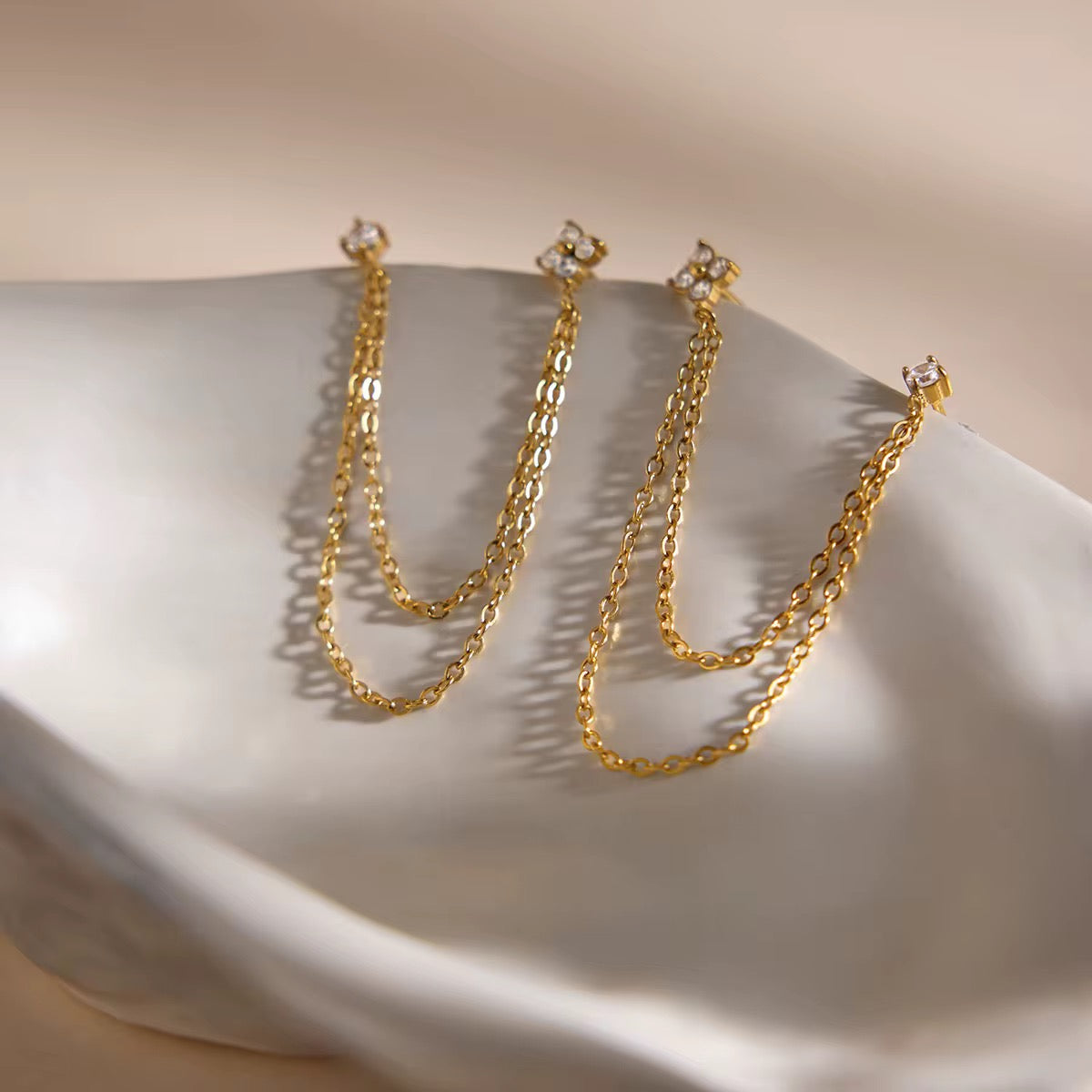 Celeste Chain Stud Earrings