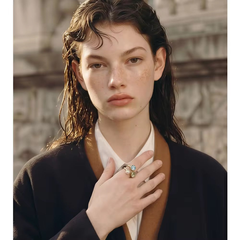 Aurora Gem & Pearl Ring