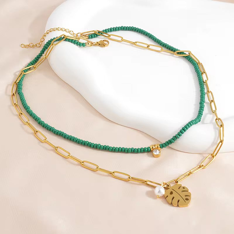 Ocean Green Layered Necklace