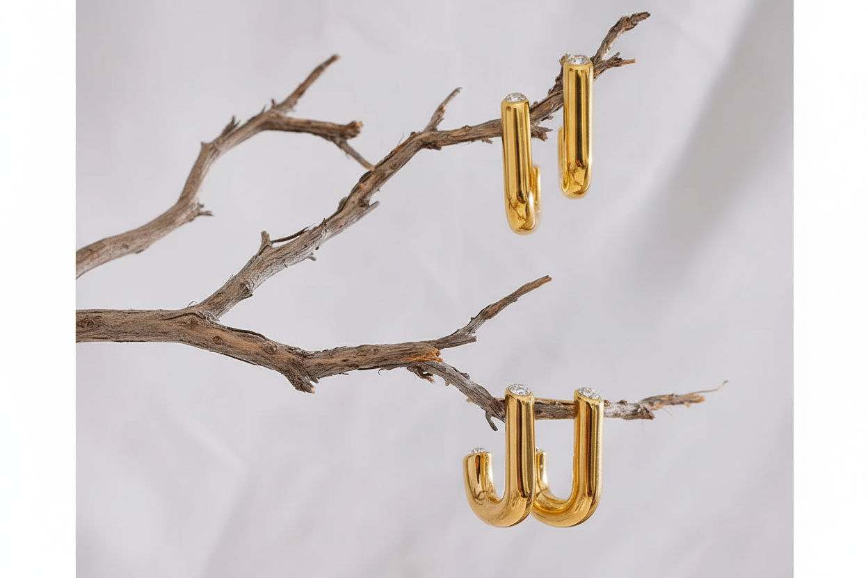 Bold Gold U-Hoop Earrings