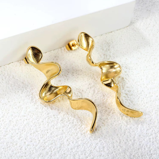 Organic Wave Statement Earrings