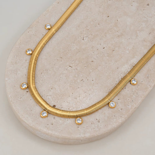 Dainty Drop Snake Chain Necklace