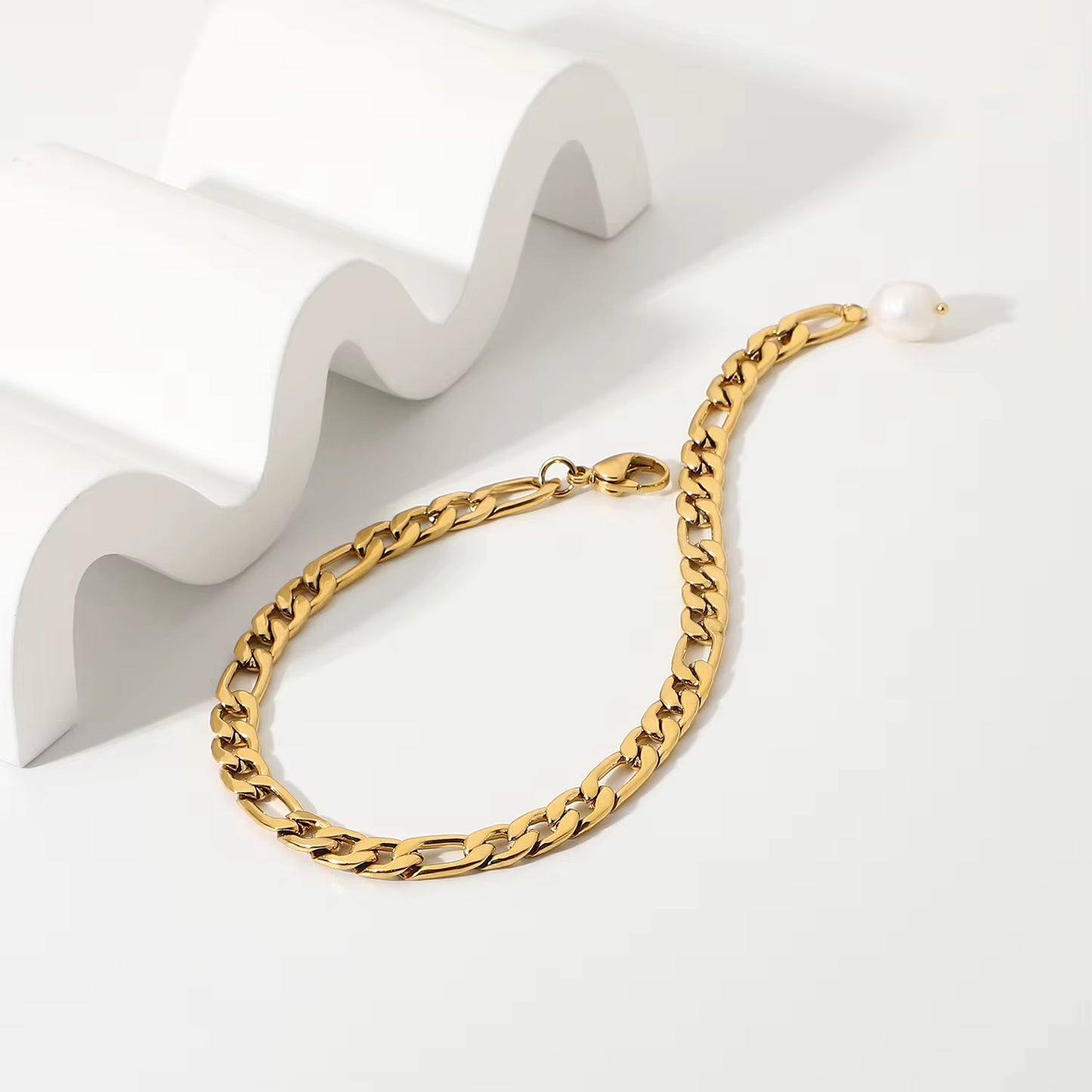 Pearl Figaro Chain Anklet