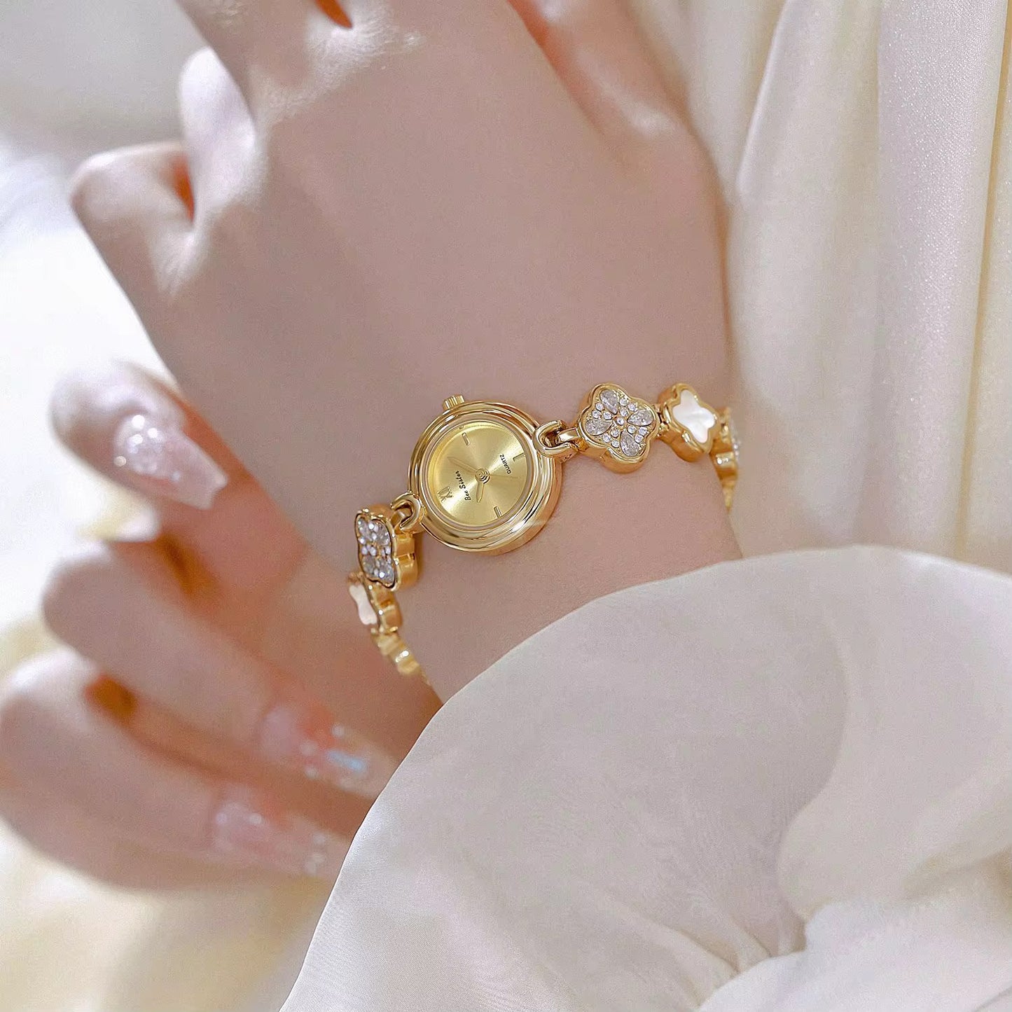 Golden Blossom Crystal Watch