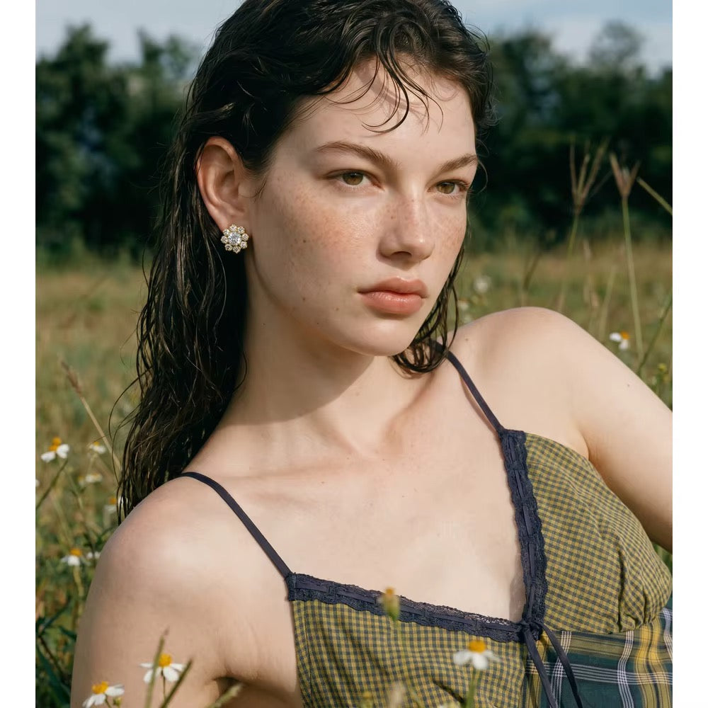 Aurora Bloom Crystal Stud Earrings