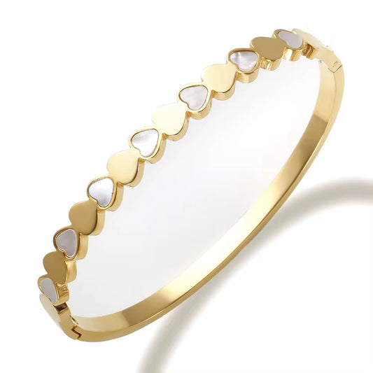 Golden Heart Link Bangle