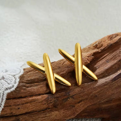 Minimal Cross Stud Earrings