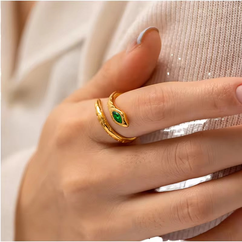 Emerald Snake Wrap Ring